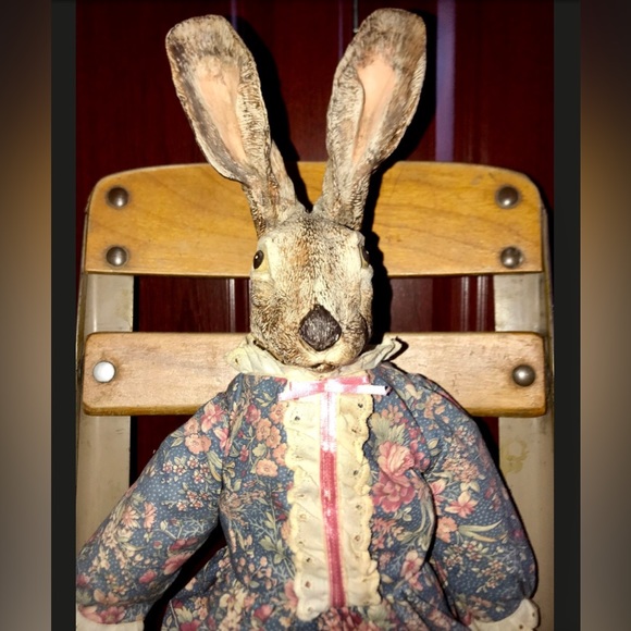 1989 Vintage Cape Cod Artisan Hand Made Baroque Rabbit Head Baby Doll - Picture 9 of 10